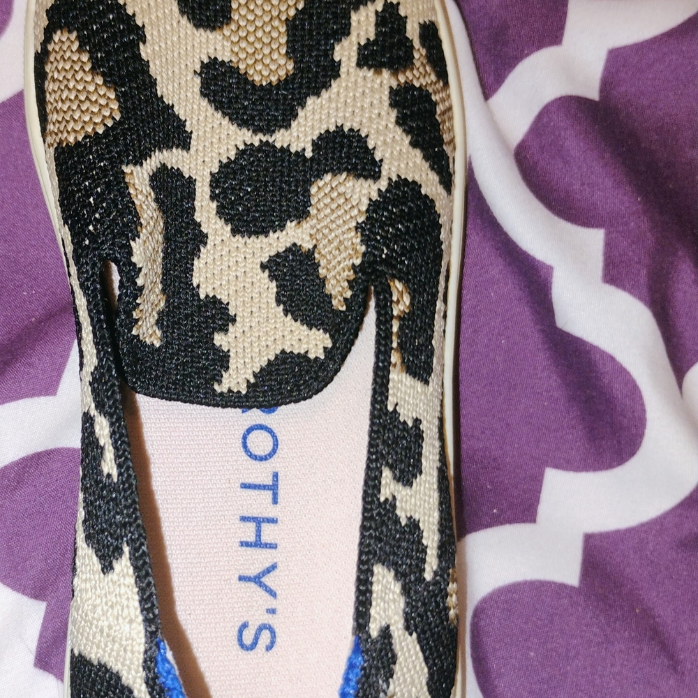 Rothy's Black and Tan Leopard Flats